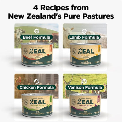 ZEAL New Zealand Wet Cat Food – High Protein, Grain-Free with Superfoods (Beef, 3.17oz Can, 24-Pack)