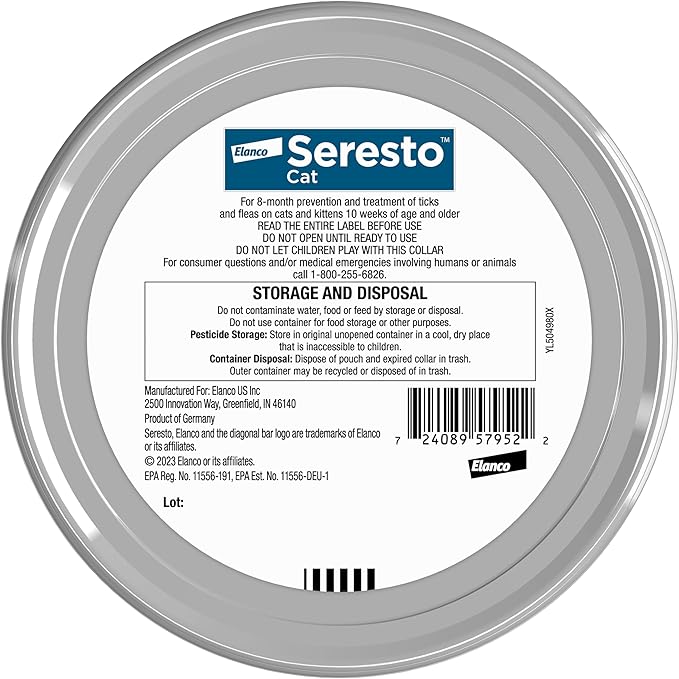 Seresto Cat Vet-Recommended Flea &amp; Tick Treatment &amp; Prevention Collar for Cats | 8 Months Protection