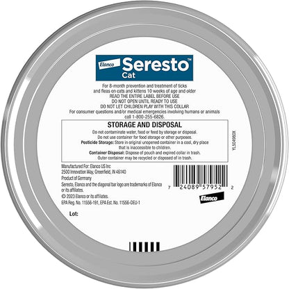 Seresto Cat Vet-Recommended Flea &amp; Tick Treatment &amp; Prevention Collar for Cats | 8 Months Protection