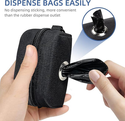 PuppyDoggy 1 Pack Poop Bag Holder for Dogs &amp; Cats Waste Bag Dispenser Pouch with 1 Roll of Free Poop Bags - Dog Leash Accessory &amp; Bicycle (Pink)