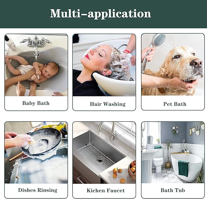 Tub faucet spayer attachment,Bathtub Shower Head Sink-Faucet with 5 Adapters, 79" Hose for Pet Dog Rinse, Baby Bath &amp; Hair washing, ON/OFF Extension for Tub Faucet, Utility Sink, Garden,Bathroom