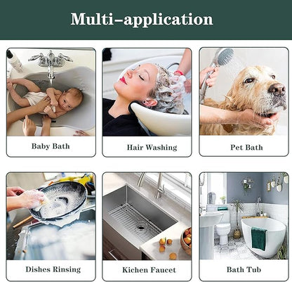 Tub faucet spayer attachment,Bathtub Shower Head Sink-Faucet with 5 Adapters, 79" Hose for Pet Dog Rinse, Baby Bath &amp; Hair washing, ON/OFF Extension for Tub Faucet, Utility Sink, Garden,Bathroom