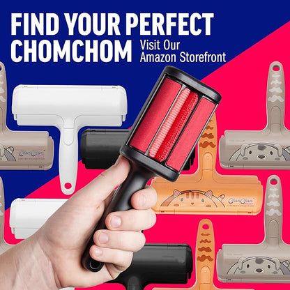 ChomChom Roller for Pet Hair - Reusable Lint Roller Pet Hair Removal Tool for Clothes, Couches, Cars and Travel - Cat Dog Hair Remover, Compact, No Sticky Refills Needed (Mini)
