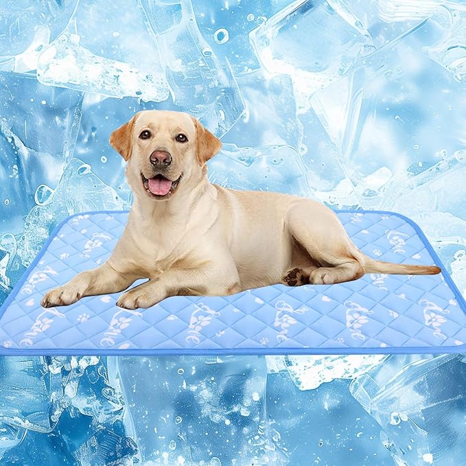MH MYLUNE HOME Dog Cooling Mat 48x28 Inch - Double-Sided Cooling &amp; Warm, Arc-Chill Cool Fiber, Endothermic Color Changing Pet Pad for Large Dogs, Foldable &amp; Washable Summer Blanket