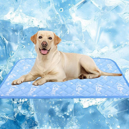MH MYLUNE HOME Dog Cooling Mat 48x28 Inch - Double-Sided Cooling &amp; Warm, Arc-Chill Cool Fiber, Endothermic Color Changing Pet Pad for Large Dogs, Foldable &amp; Washable Summer Blanket