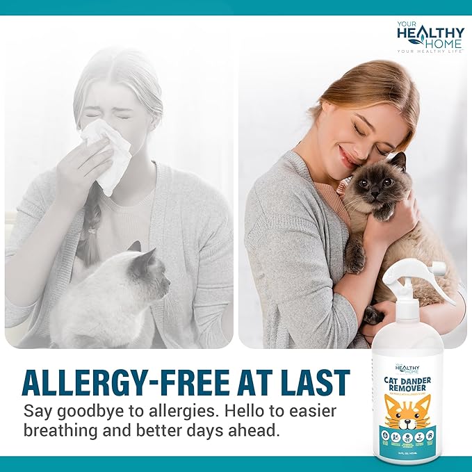 Cat Dander Remover Aloe Vera Free- Pet Dander Allergy Reducer Relief Dry Skin Spray for Cats and Humans| Cruelty-Free &amp; Made in USA (1 Pack)