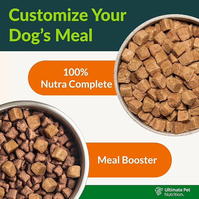 ULTIMATE PET NUTRITION Nutra Complete Freeze Dried Raw Dog Food, Veterinarian Formulated with Antioxidants, Prebiotics &amp; Amino Acids (5 Ounce, Chicken)