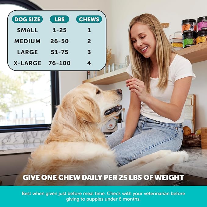 Hemp Calming Chews for Dogs - Dog Anxiety Relief, Dog Calming Treats with Hemp + Valerian Root, Melatonin for Dogs - Helps Aid with Thunder, Fireworks, Chewing &amp; Barking (Chicken 180 ct)