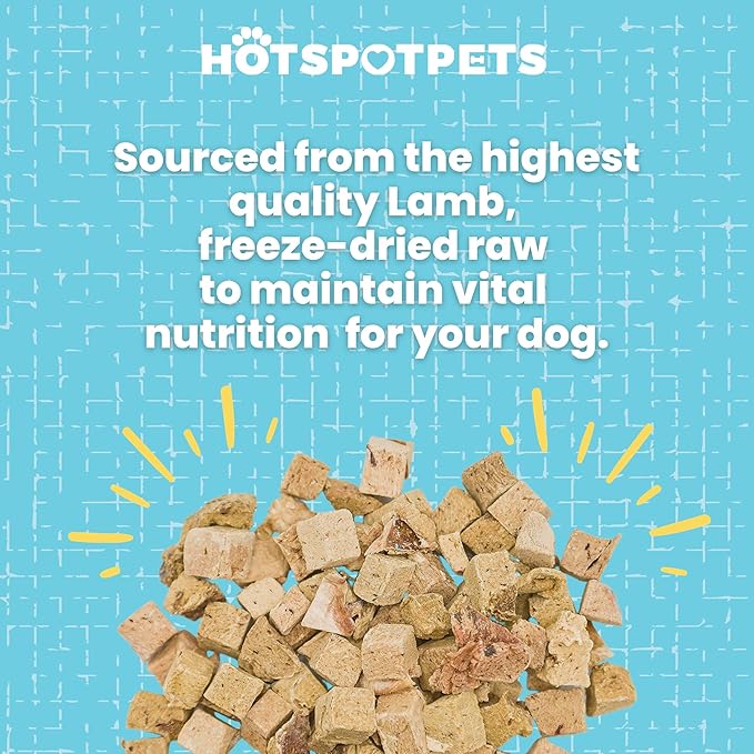 hotspot pets Freeze Dried Lamb Heart Treats for Cats &amp; Dogs - 1LB Big Bag- Single Ingredient All Natural Grain-Free - Perfect for Training, Healthy Topper or Snack - Made in USA