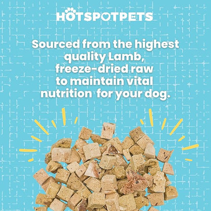 hotspot pets Freeze Dried Lamb Heart Treats for Cats &amp; Dogs - 1LB Big Bag- Single Ingredient All Natural Grain-Free - Perfect for Training, Healthy Topper or Snack - Made in USA