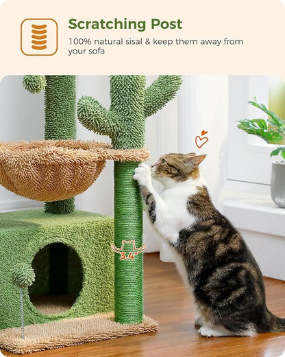 PEQULTI 4-in-1 Cactus Cat Tree, 33&