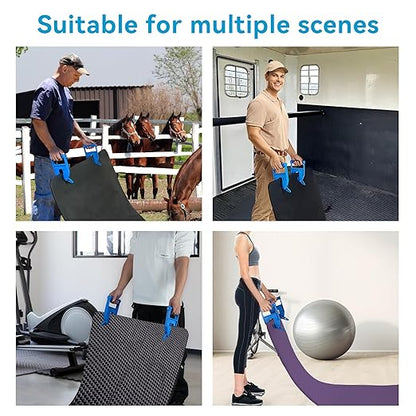 Pair of Mat Movers Tool - Mat Grippers - Heavy Duty Stall Mat Handlers for Horse Mat, Gym Mat, Trailer Mat &amp; Rubber Mats -Ergonomic Mat Puller Perfect for Barn &amp; Home, Durable and Save Time