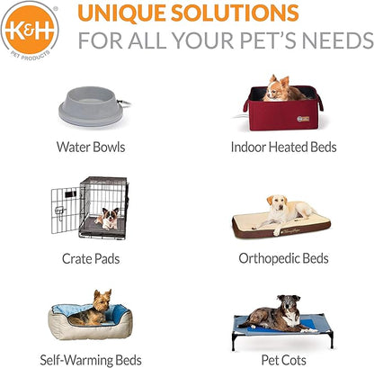 K&amp;H Pet Products Outdoor Elevated Dog Cot, Breathable Cooling Elevated Cot Hammock Pet Bed for Medium Dogs, Washable Mesh Cover, Raised Metal Frame, Collapsible, Portable - Medium 32 X 25in Gray