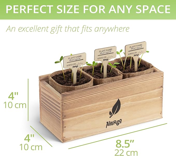 Sunflower, Marigold &amp; Zinnia Flower Seeds Growing Kit – Complete Indoor &amp; Outdoor Kit with Seeds for Planting, Planters, Soil, Tools, Instructions – Ideal for Gift Giving