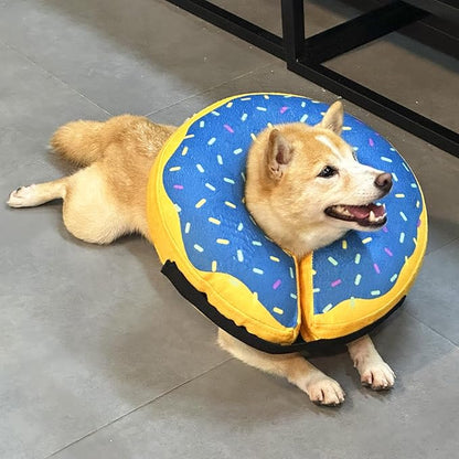 Katoggy Inflatable Dog Cone Collar for Post-Surgery Dogs &amp; Cats, Soft Adjustable Blow-Up Donut E-Collar for Small, Medium &amp; Large Pets