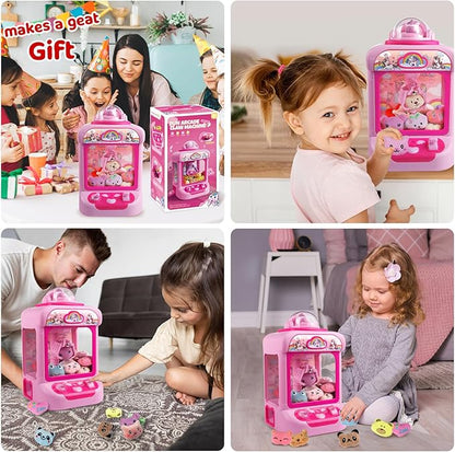 TingingYuli Claw Machine for Kids,Unicorn Mini Vending Machines Candy Grabber Prize Dispenser Toys for Girls,Electronic Arcade Game with 20 Mini Plush Toys for Christmas Easter Birthday Gifts
