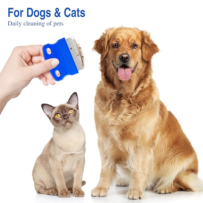 2 Pack Professional Eye Comb For Pets,Stainless Steel Tear Stain Remover For Cats &amp; Dogs,Gentle Round-Head Grooming Tool,Precisely Removes Stains, Dirt And Debris From The Eye Area