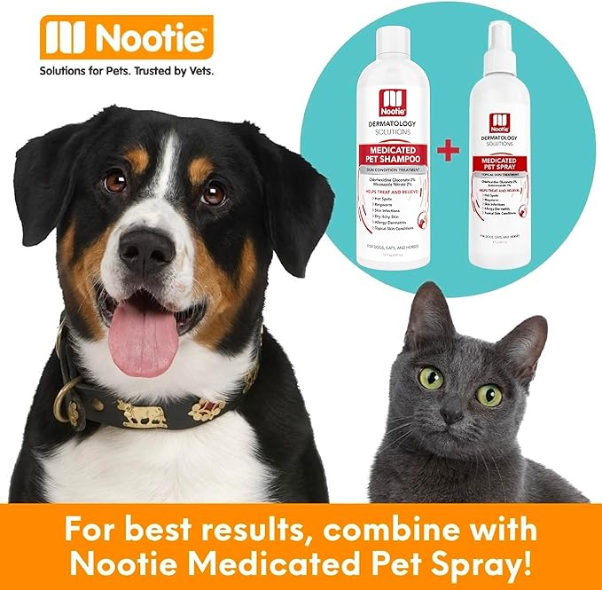 Nootie Medicated Pet Shampoo, Chlorhexidine Dog Shampoo for Itch Relief, Sold in Over 5,000 Vet Clinics &amp; Pet Stores Worldwide- 8oz