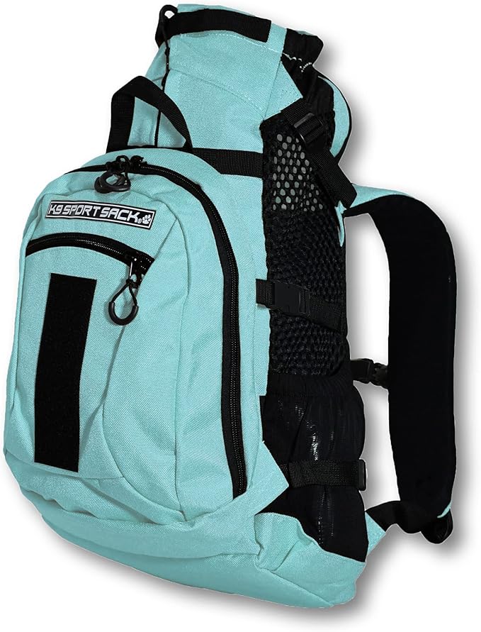K9 Sport Sack Plus 2 - Medium, Summer Mint - Ideal for Dogs 17-19” Long - Adjustable, Backpack-Style Carrier with Multi-Functional Storage Pack, Thick Shoulder Straps &amp; Padded Back Panel