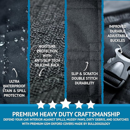 Bulldogology Cargo Liner for SUV - Heavy Duty Pet Trunk Liner Cargo Cover - Waterproof Cargo Cover for Dogs Hair, Muddy Paws - Protector Cargo Mats for Back of SUV (X-Large, Black)