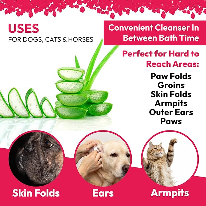 Chlorhexidianes Wipes for Dogs, Cats and Horses (Made in U.S.A) (USA) (Ketoconazole &amp; Chlorhexidine Wipes, 50 Count)