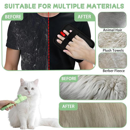 1 PCS Pet Hair Removal Glove w/ 2PCS Pet Combs,Electrostatic Gloves for Cats&amp;Dogs Flea Comb,Dog Comb,Cat Comb,Brush for Shedding,Reusable Animal Fur Removal Tool for Couch,Furniture,Carpet,Curtain