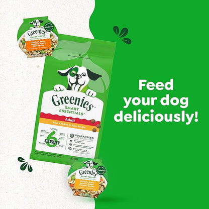 Greenies Smart Topper High Protein Wet Mix-in for Dogs, Chicken, Peas, Apples &amp; Brown Rice Recipe in Vitabroth Broth - Bone Broth + Vitamins E &amp; B1, 10 Count
