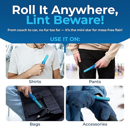 PetLovers EzRoll Reusable Lint Roller - Sticky for Life &amp; Multi-Purpose Pet Hair, Dust, &amp; Lint Remover for Clothing, Upholstery, &amp; Cars - Sustainable, Washable &amp; Efficient