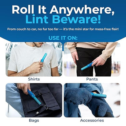 PetLovers EzRoll Reusable Lint Roller - Sticky for Life &amp; Multi-Purpose Pet Hair, Dust, &amp; Lint Remover for Clothing, Upholstery, &amp; Cars - Sustainable, Washable &amp; Efficient