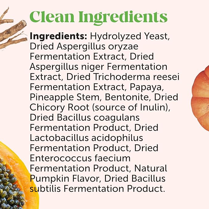 All-Natural Probiotic &amp; Pumpkin Powder Dog Supplement - Prebiotics, Probiotics, Enzymes &amp; Antioxidants for Healthy Gut Flora, Digestion &amp; Immunity (90 Scoops)