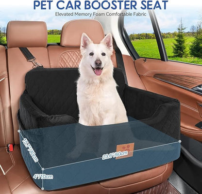 Dog Car Seat for Medium/Large Dogs,Dog Booster Seat for Dog Under 50lbs or 2 Small Dogs, Detachable and Washable Pet Car Seat,Multi-Functional Travel Dog Bed &amp; Dog Sofa(Black)