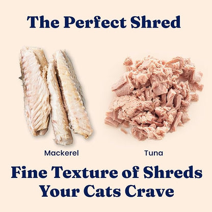 Five Oceans Solid Gold Wet Cat Food Shreds in Gravy - 3 Count Sample Pack - Real Tuna &amp; Mackerel Cat Food for All Ages - Grain Free, Sensitive Stomach