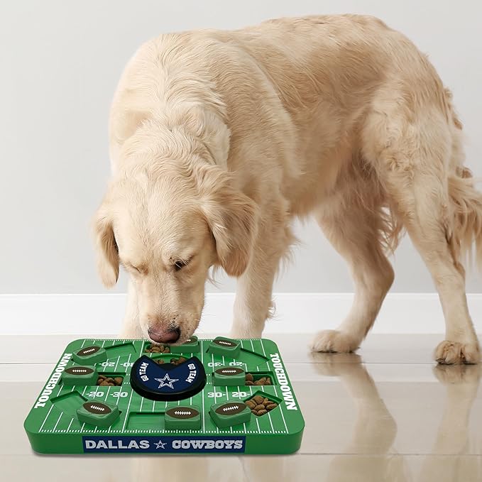 Pets First NFL Dallas Cowboys Large Puzzle Toy - Interactive Dog Treat &amp; Slow Feeding Toy