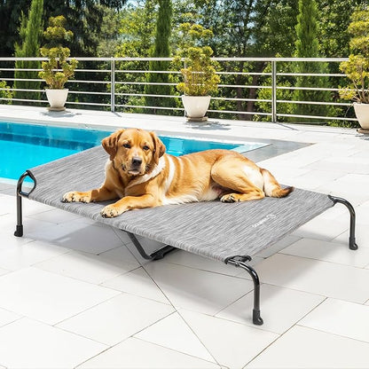 Veehoo Original Elevated Dog Cot - Raised Headboard Cooling Pet Bed, Large Dogs, Non-Slip &amp; Breathable, XXL, CWC2417A