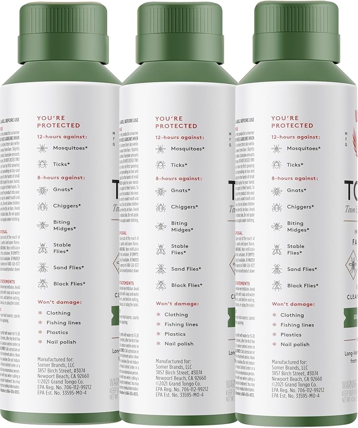 Green Tea + Mint Insect Repellent, 12-Hour Mosquito &amp; Tick Protection, Picaridin-Based, Water-Based, Lightweight, Quick-Drying, Vanishing Scent, DEET Alternative, Face &amp; Body Use, 3 Pack