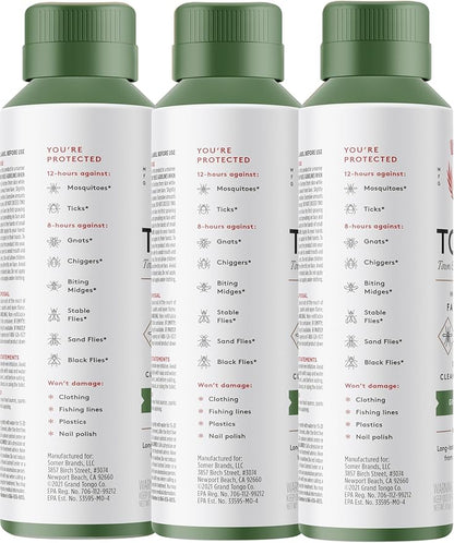 Green Tea + Mint Insect Repellent, 12-Hour Mosquito &amp; Tick Protection, Picaridin-Based, Water-Based, Lightweight, Quick-Drying, Vanishing Scent, DEET Alternative, Face &amp; Body Use, 3 Pack