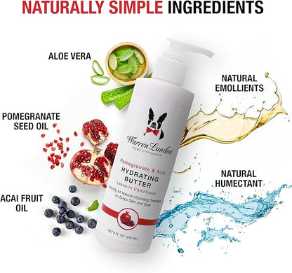Warren London - Hydrating Butter For Dogs Skin &amp; Coat,8 Oz,Pomegranate &amp; Acai