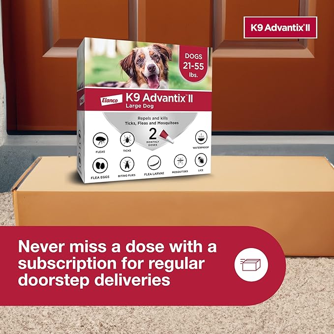 K9 Advantix II Large Dog Vet-Recommended Flea, Tick &amp; Mosquito Treatment &amp; Prevention | Dogs 21-55 lbs. | 1-Mo Supply (Pack of 3)
