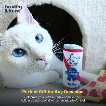 Huxley &amp; Kent Plush Cat Toy - Interactive Catnip Toy for Cats &amp; Kittens - Soft Kitty Toy with Crinkle &amp; Catnip - Fun Indoor Play Toy - Belly Rubbin