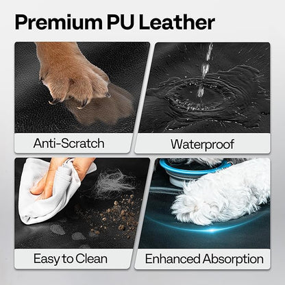 Back Seat Pet Cover for Dogs 59", Upgraded PU Leather Back Seat Extender with Hard Bottom Holds 400LBS, Waterproof Anti-Scratch, Dog Backseat Cover for Cars, SUV &amp; Small Truck