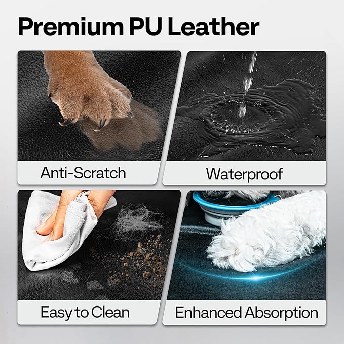 Dog Car Seat Cover for Back Seat 53", Upgraded PU Leather Back Seat Extender with Hard Bottom Holds 400LBS, Waterproof Anti-Scratch, Backseat Cover for Dogs in Car, SUV &amp; Small Truck