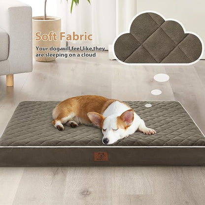 WNPETHOME Orthopedic XXL Dog Beds Large Sized Dog, Waterproof Extra Large Dogs Bed with Removable Washable Cover, Multi-Needle Quilting Dogs Crate Bed