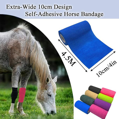 Self Adhesive Tape Wrap 8 Rolls,Non-Woven Self Adherent Vet Wrap Tape,10CM x 4.5M Cohesive Bandage Tape for Wrist &amp; Ankle,Elastic Grip Cover (8colors-8Rolls(4inches))