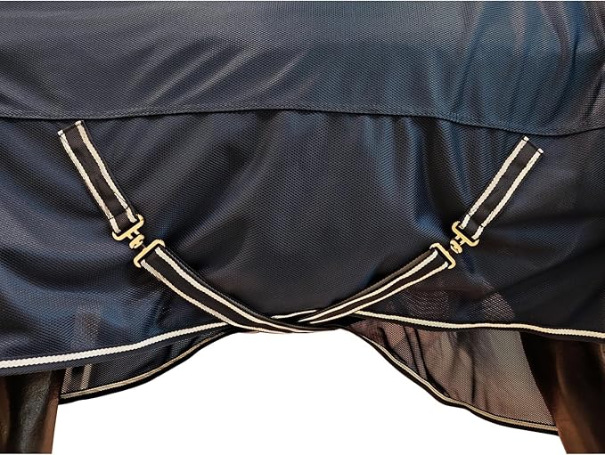 BARN &amp; STABLE Breathable and Tear-Resistant Horse Fly Sheet with UV Protection Equine Summer Sheet Horse Fly Blanket with Removable Web Leg Straps