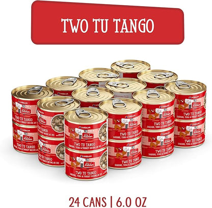 Weruva Cats in The Kitchen, Two Tu Tango with Sardine, Tuna &amp; Turkey Au Jus Cat Food, 6oz Can (Pack of 24)