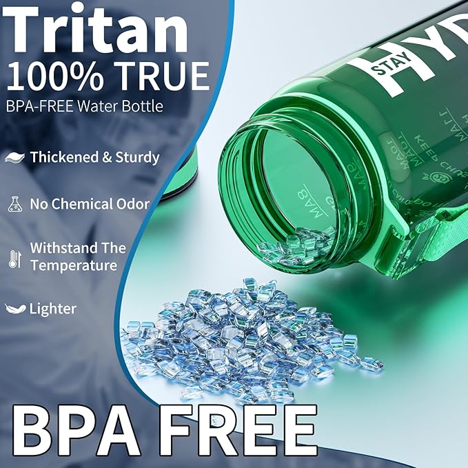 Water Bottle, 32 oz Motivational Water Bottles with Time Marker-Tritan &amp; BPA Free, Sports Water Bottle with Time to Drink &amp; Strap, Wide Mouth, Leakproof -Gift for Christmas Gym Fitness &amp; Outdoor