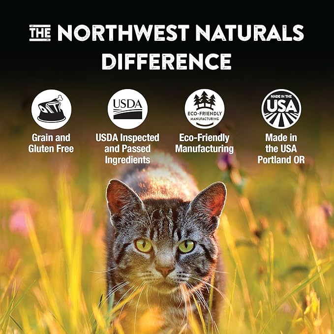 Northwest Naturals Freeze-Dried Beef &amp; Trout Cat &amp; Kitten Food, Bite-Sized Nibbles, Healthy, Limited, Human-Grade Ingredients, All-Natural, High-Protein Raw Diet, Complete &amp; Balanced, Grain-Free 11 oz