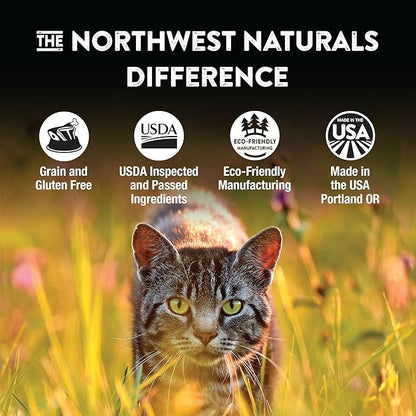 Northwest Naturals Freeze-Dried Beef &amp; Trout Cat &amp; Kitten Food, Bite-Sized Nibbles, Healthy, Limited, Human-Grade Ingredients, All-Natural, High-Protein Raw Diet, Complete &amp; Balanced, Grain-Free 11 oz