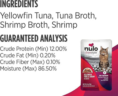 Nulo Freestyle Cat &amp; Kitten Wet Cat Food Pouch, Premium All Natural Grain-Free Soft Cat Food Topper with Amino Acids for Heart Health and High Animal-Based Protein