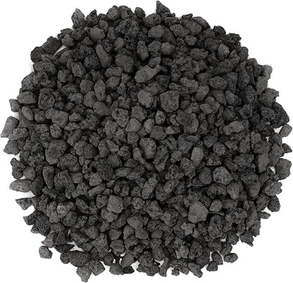 Mr. Fireglass 10 Pounds Black Natural Lava Rock for Indoor Outdoor Gas Fire Pits Fireplaces &amp; Barbecue Grills | Volcanic Lava Stones for Decorating Garden Landscaping, Potted Plants, 0.3"-0.6"